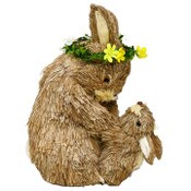 Wholesale - 12.20" Grass Rabbit Mum+Baby C/P 4, UPC: 661838651767